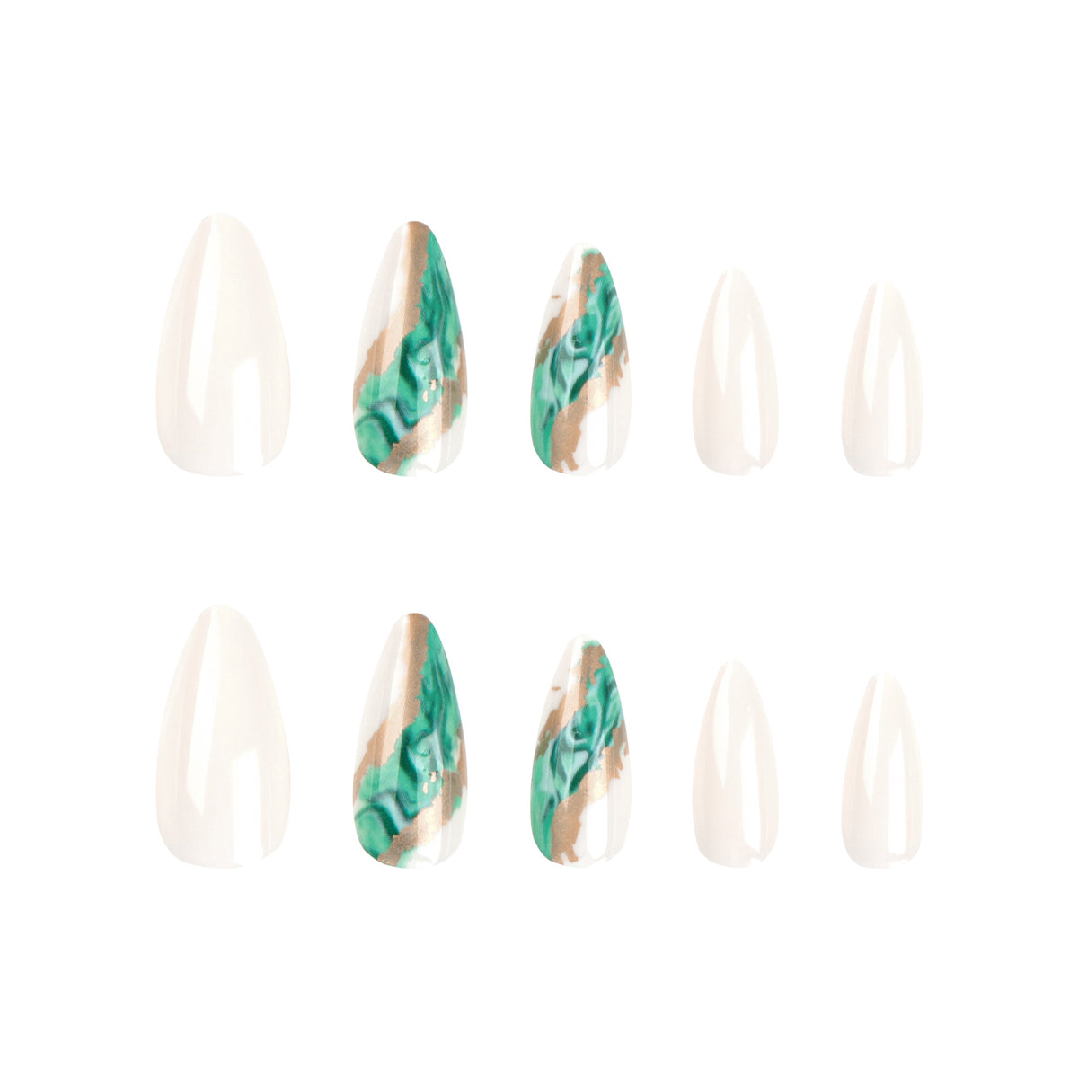 Kunstvolle Nagelverlängerungen mit elegantem marmoriertem Design Brehn