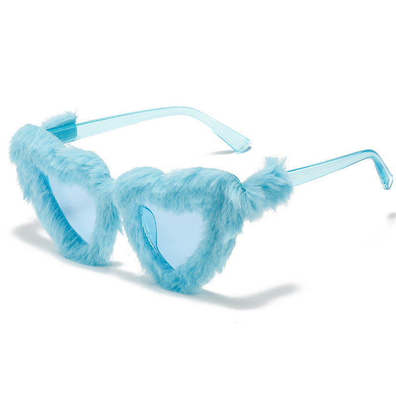Herzförmige Kunstpelzrahmen Sonnenbrille Brehn