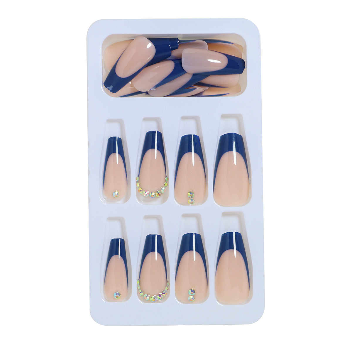 Premium Französischer Tip Press-On Nail Set Brehn