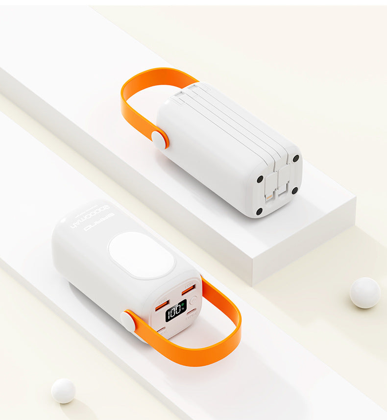Tragbare Powerbank mit integriertem Tragegriff und digitaler Ladeanzeige Brehn