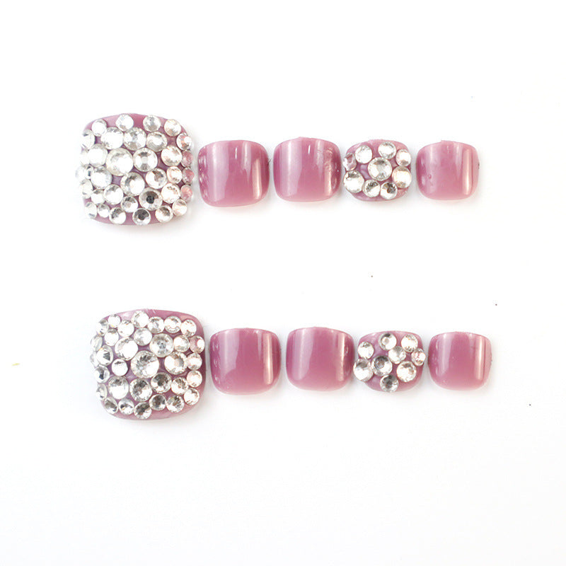 Glamouröse Strass Press-On Zehennagel Set Brehn