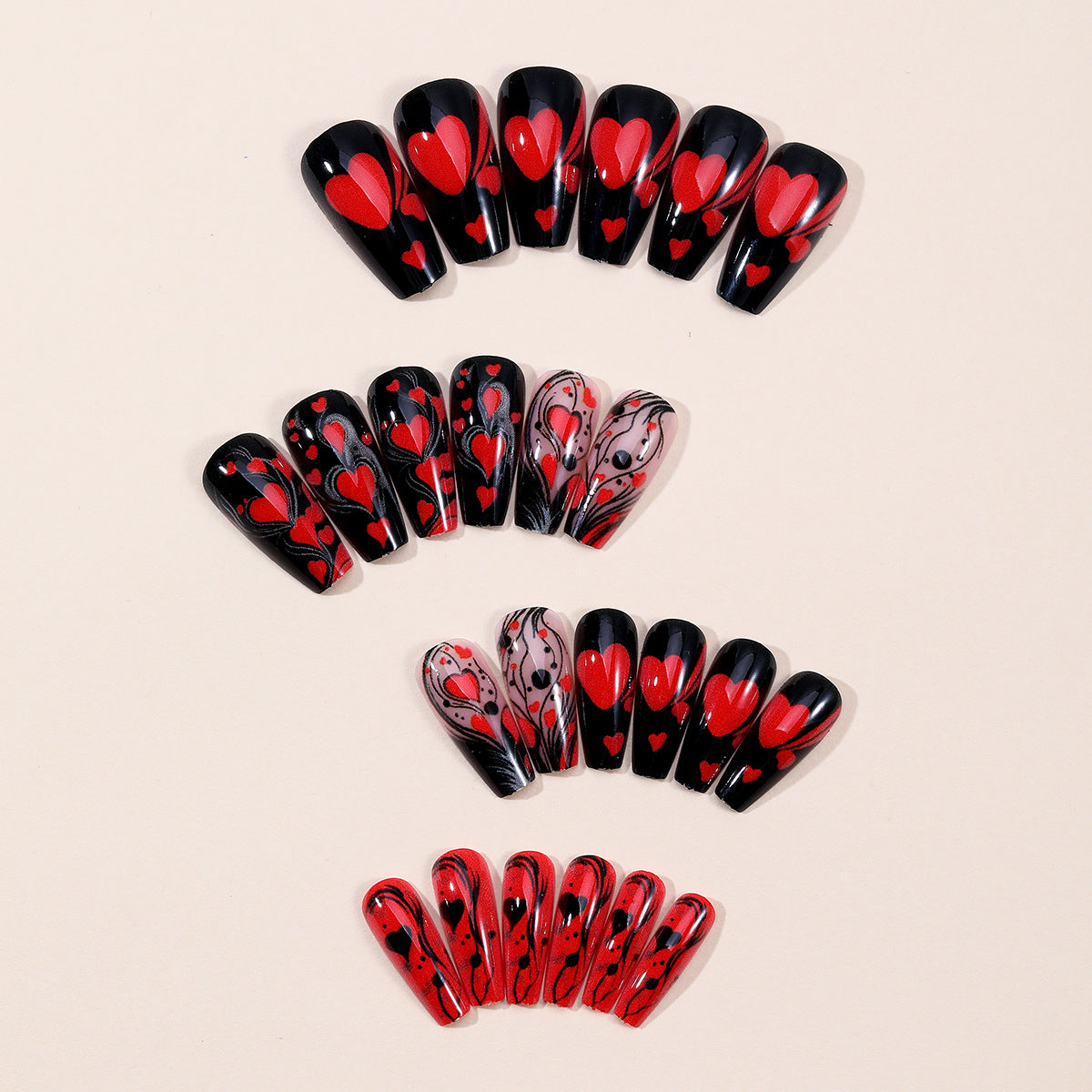 Künstlerisches herzförmiges Nagelkunstset Brehn