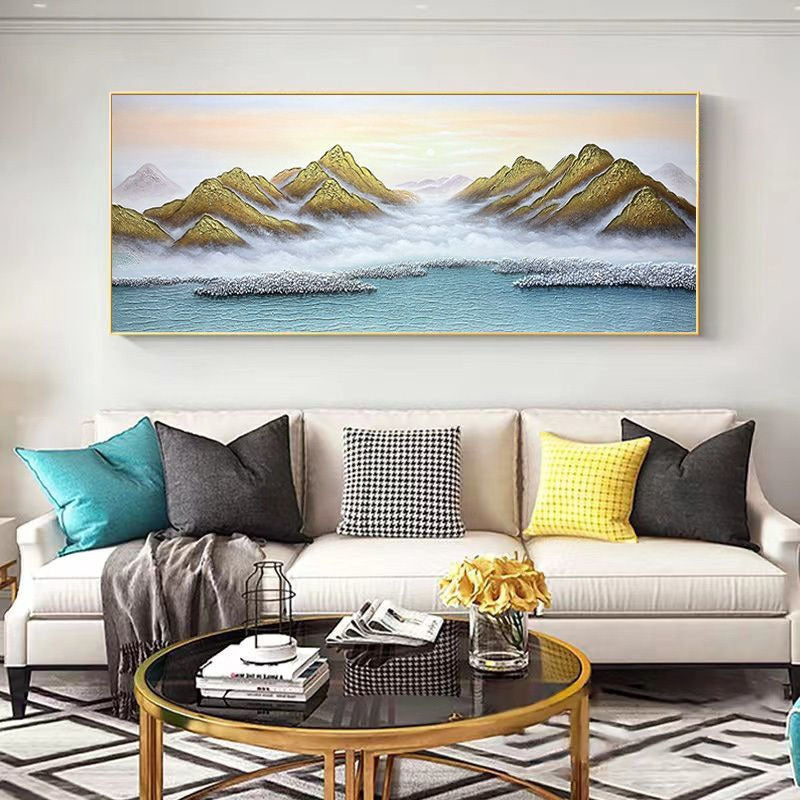 Maleri von einer malerischen Berglandschaft auf Leinwand