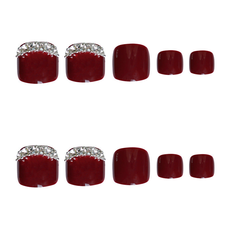 Glamouröse mit Rhinestones akzentuierte Press-On Zehennägel Brehn