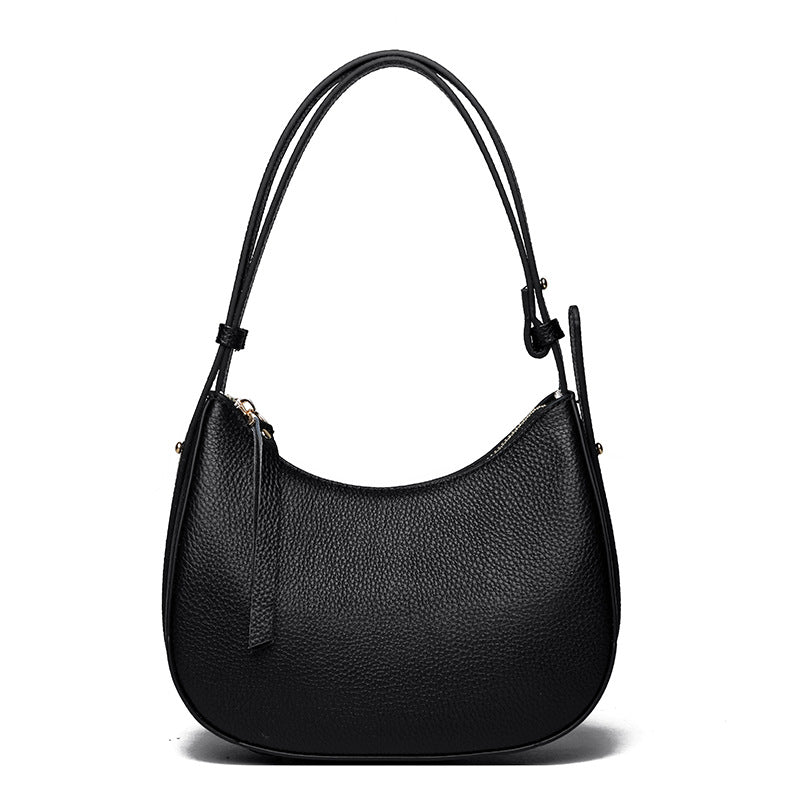 Stylische genarbte Leder-Hobo-Tasche Brehn