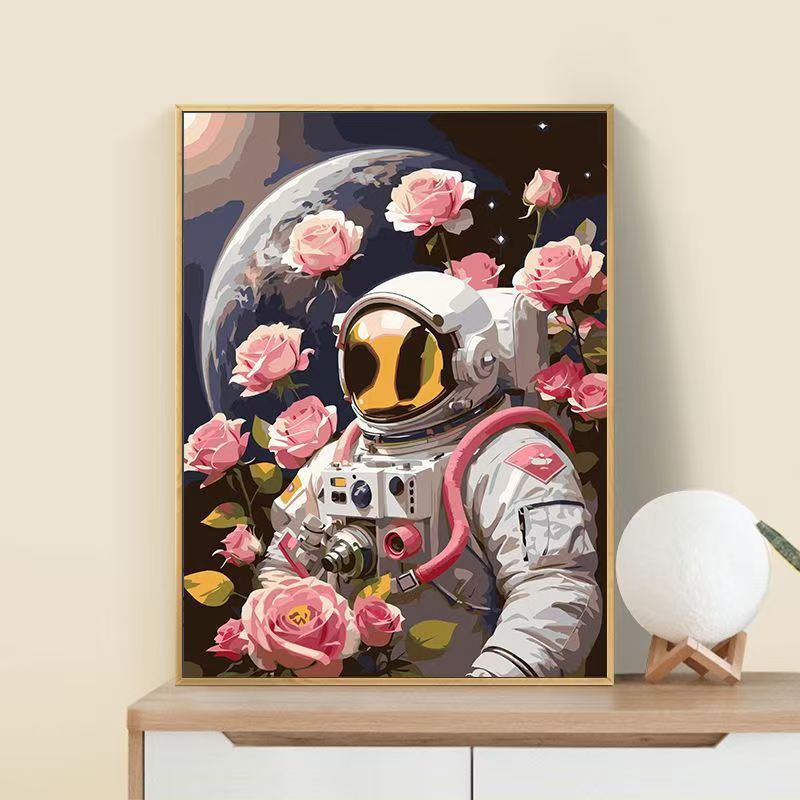 Astronaut Blumen Kunst Druck Brehn