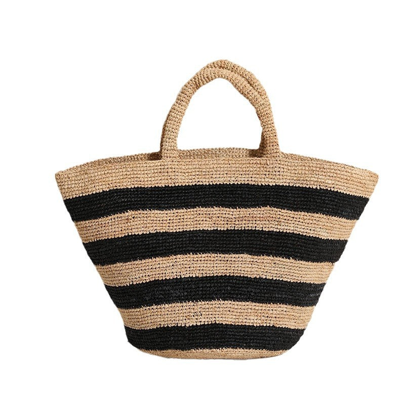 Geflochtene Strandtasche mit Modernem Streifenmuster Brehn