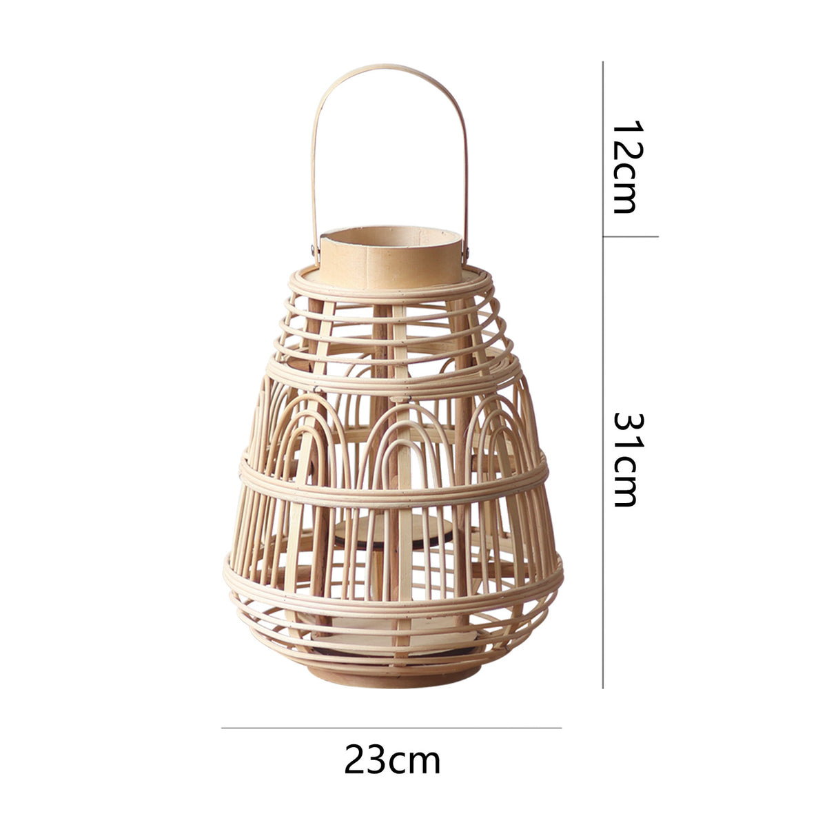 Rustikale Rattan-Laterne Brehn