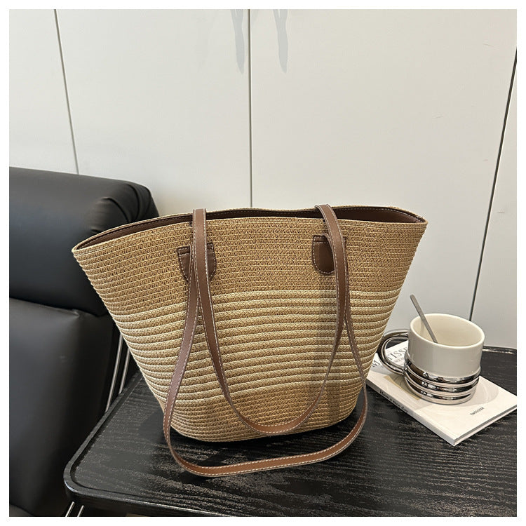 Stilvolle Strohtasche Strandtasche Brehn