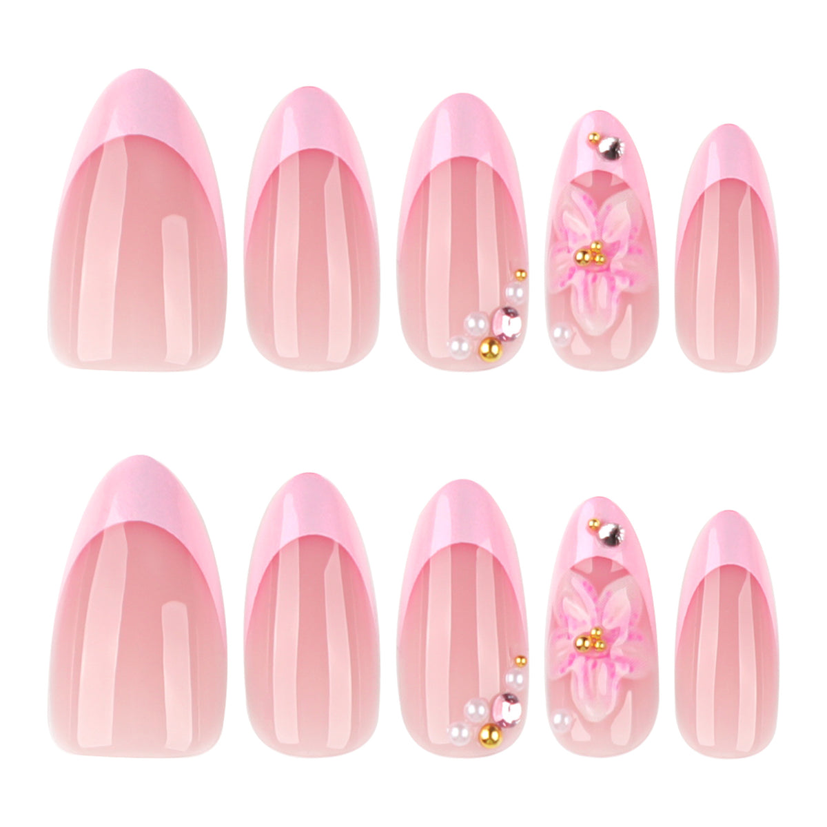 Kunstvolle Nagelverlängerungen mit elegantem floralem Design Brehn