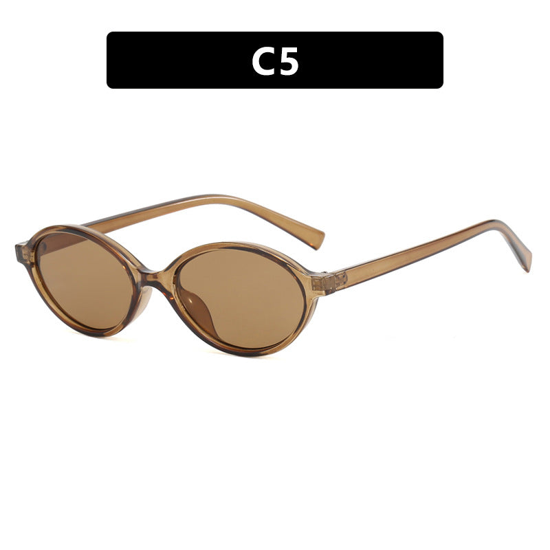 Damen modische ovale Sonnenbrille mit geschwungenem Rahmen und UV-Schutz Brehn