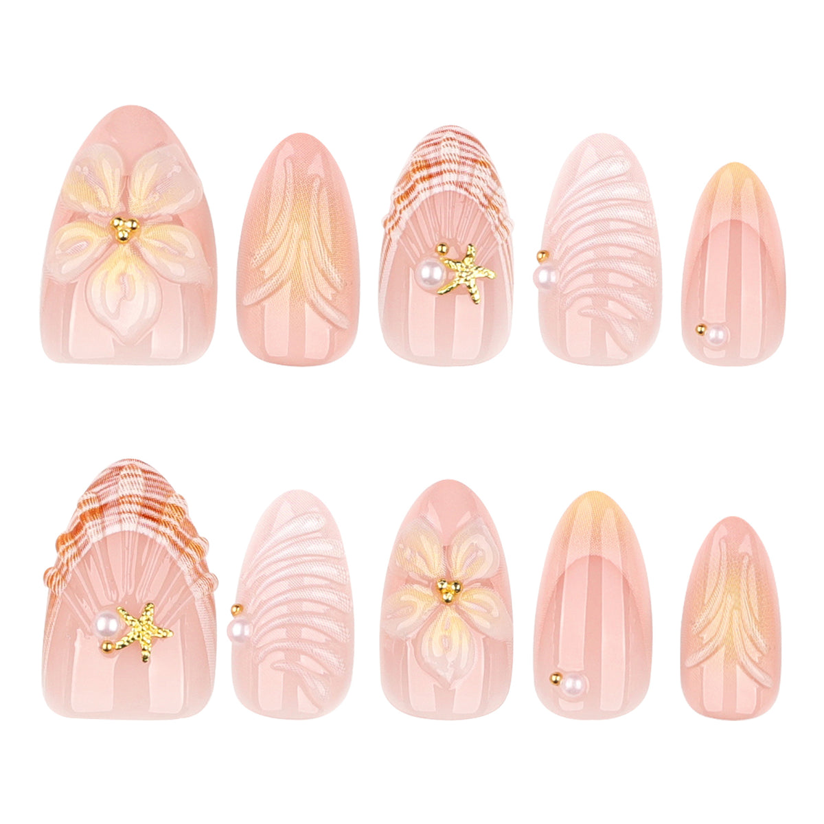 Kunstvolle Nagelkunst mit floralen Motiven und eleganten Akzenten Brehn