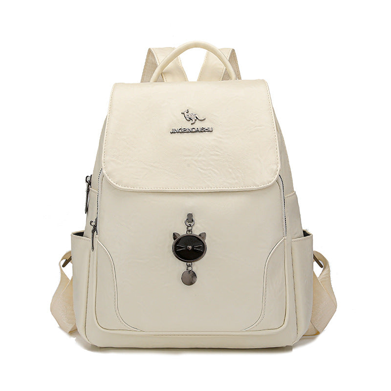 Süßer katzenmotivierter Leder-Rucksack Brehn