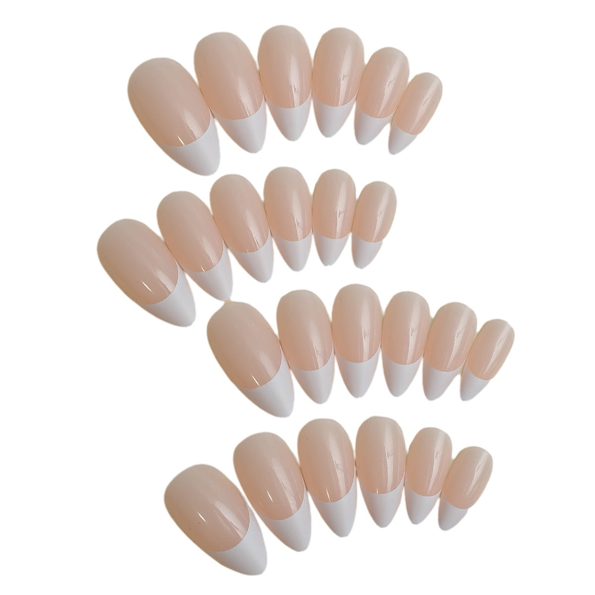 Elegante Stiletto French Tip Druck-Nägel Brehn