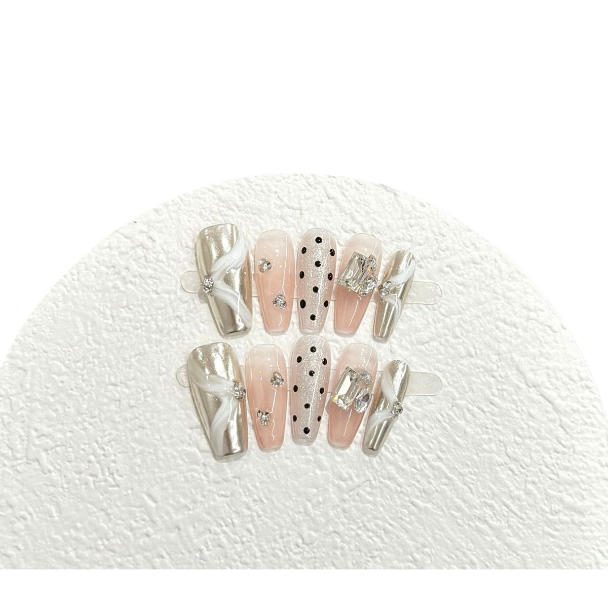 Elegantes Dekoratives Strass Press-On Nagelset