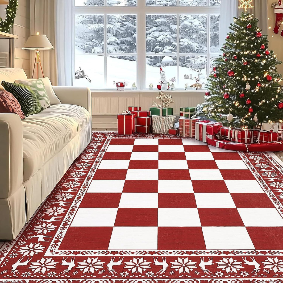 Weihnachtlich gestalteter Teppich