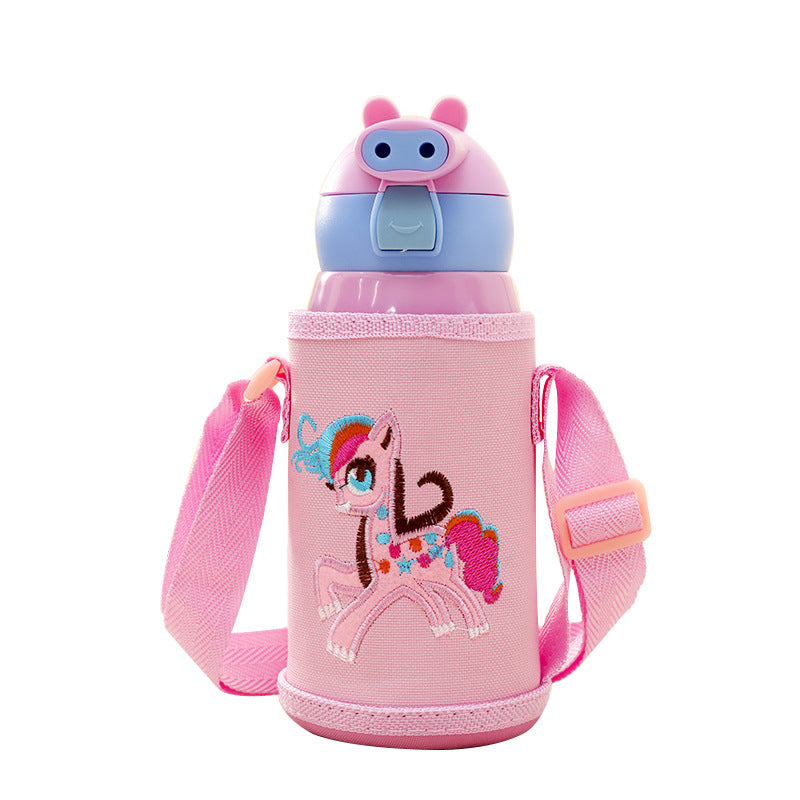 Damen Isolierte Trinkflasche mit verspieltem Hasenmotiv Brehn