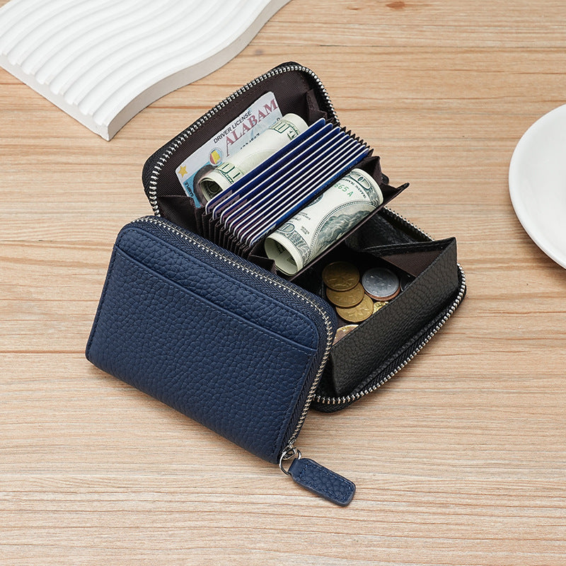 Minimalist Reißverschluss Leder Geldbörse