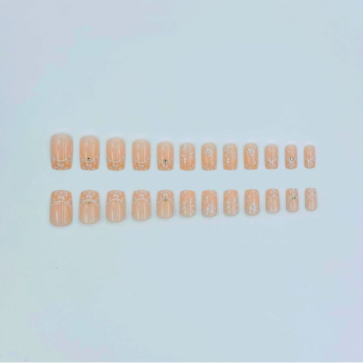 Floral French Tip Acryl-Nagelkunst-Kit