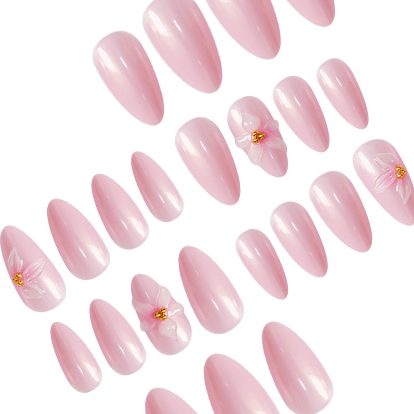 Elegante Floral Spitznagel Kunstnägel Brehn