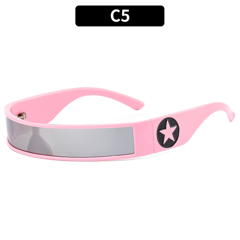 Futuristische Breite Linse Schild Sonnenbrille