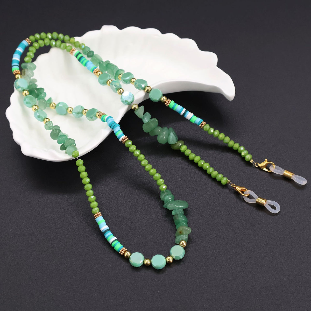 Bohemian Perlen Brillen Kette Brehn