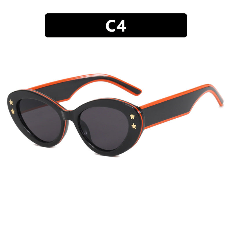 Damen Cat-Eye Sonnenbrille mit luxuriösem Kunststoffrahmen und dekorativen Akzenten Brehn