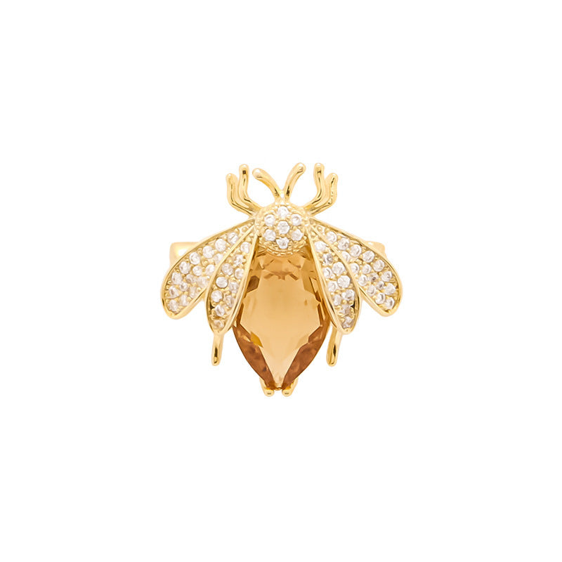 Exklusive Bienenbrosche mit Kristallen Brehn