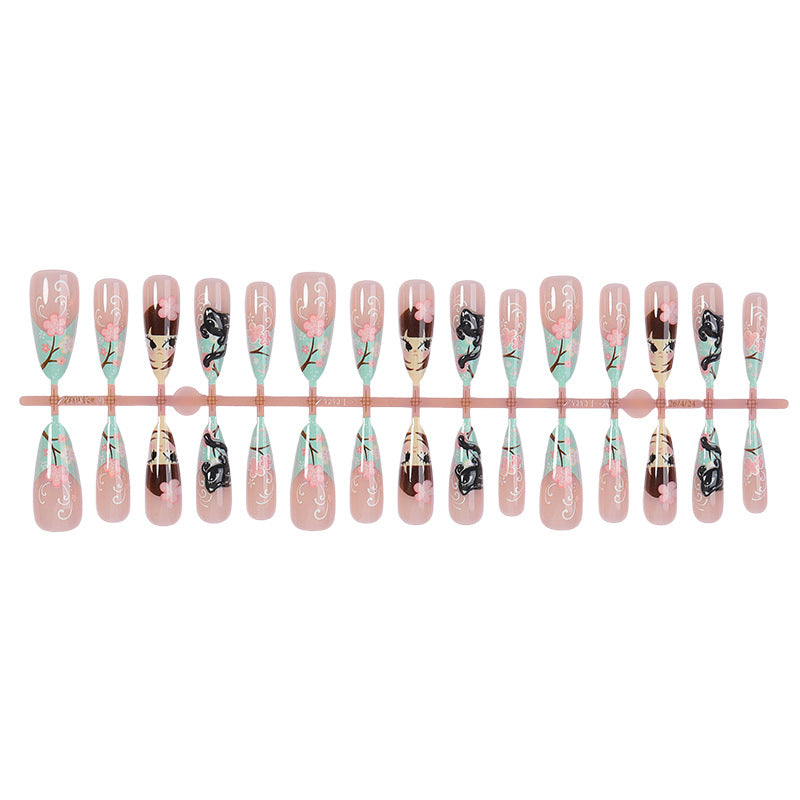 Künstlerisches Press-On Nageldesign Set Brehn