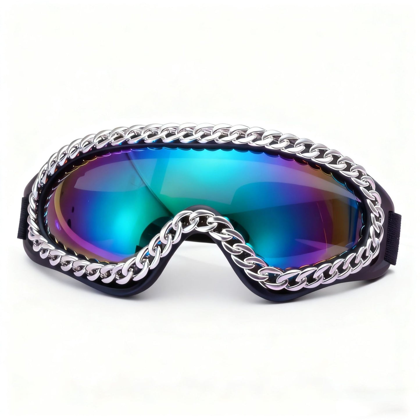 Damen modische Sportbrille mit goldener Kettenverzierung Brehn