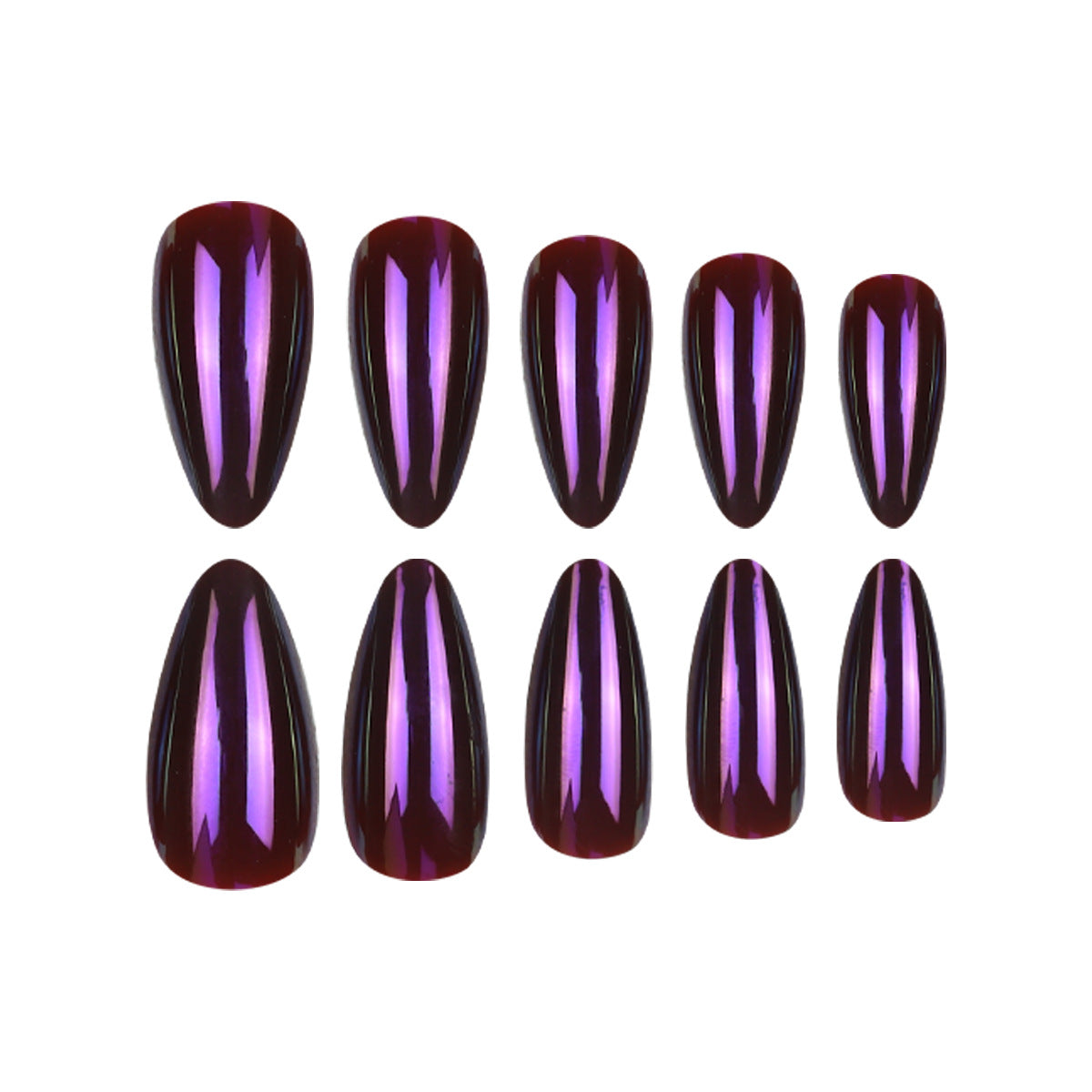 Glänzende lange Stiletto-Nagelkunst Brehn