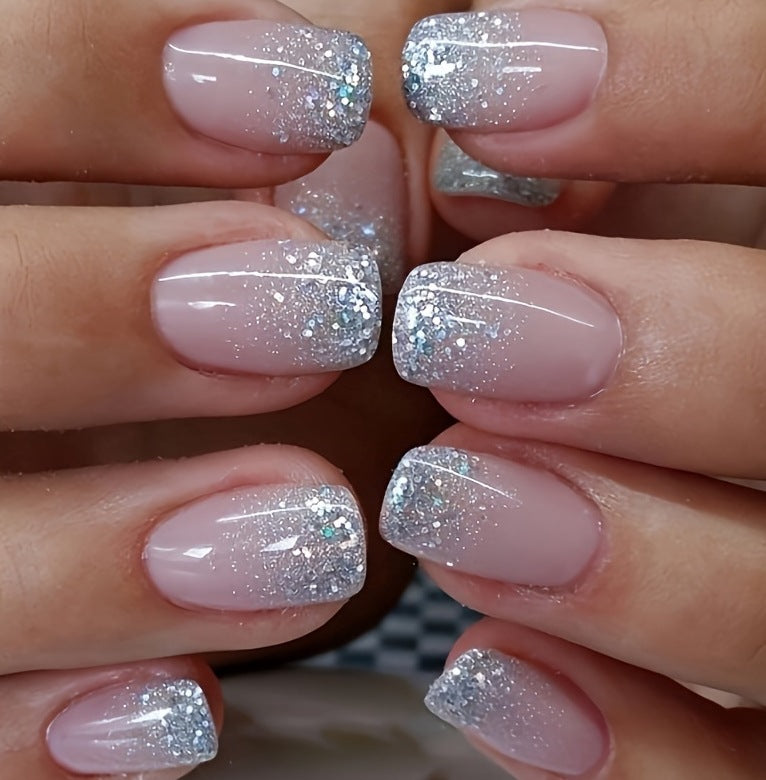 Glitzernde Ombre-Nagelverstärkungen Brehn