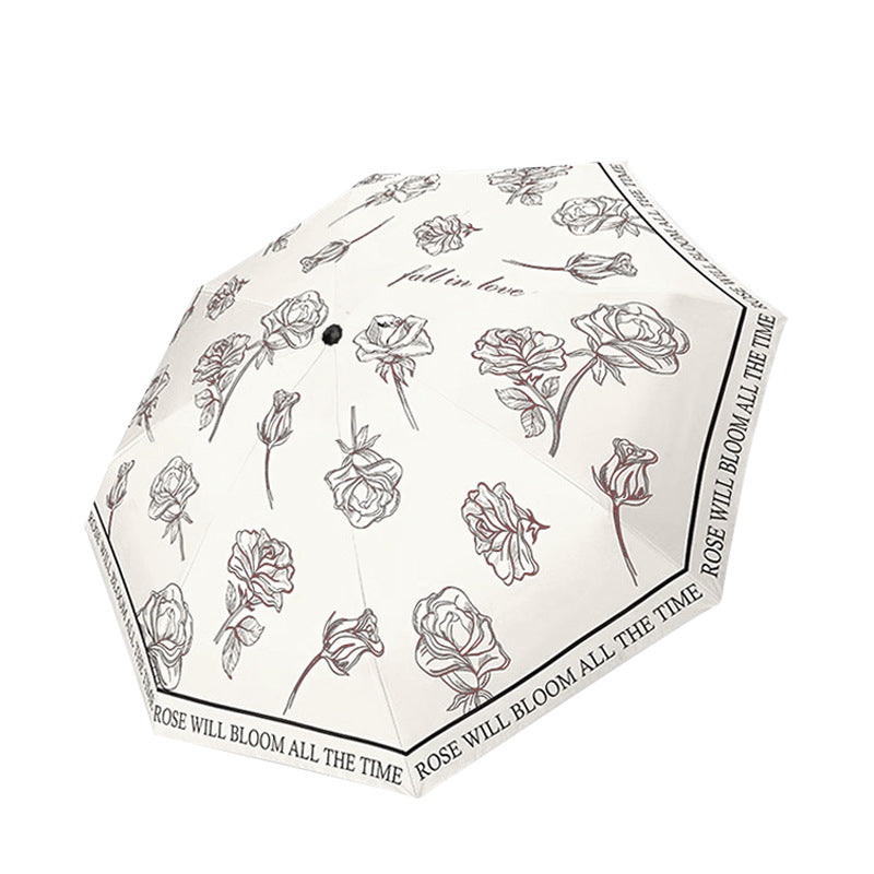 Damen Faltregenschirm mit transparentem Blumendesign Brehn