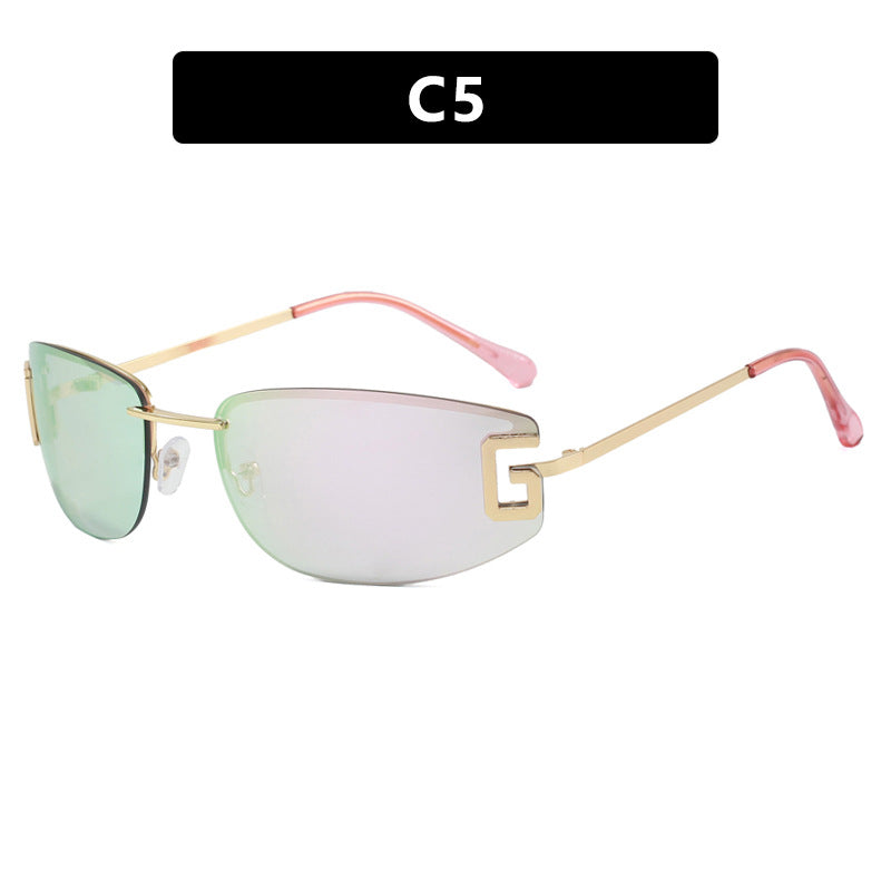 Damen futuristische Sonnenbrille mit sportlichem Design und UV-Schutz Brehn