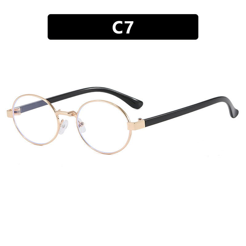 Damen runde Brille mit elegantem Metallrahmen und verstellbaren Nasenpads Brehn