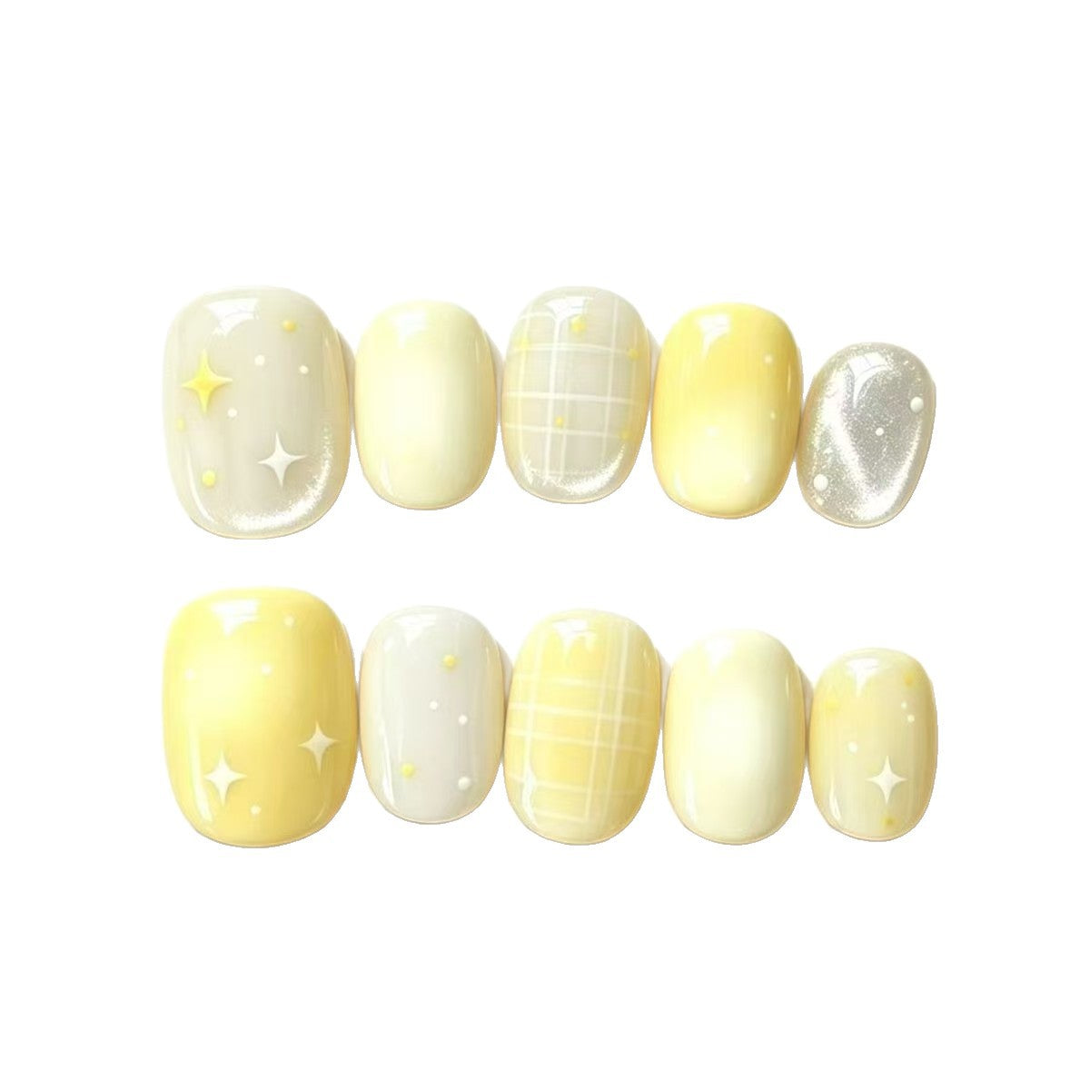 Elegantes Press-On-Nagelkunst-Set mit Stern-Design Brehn