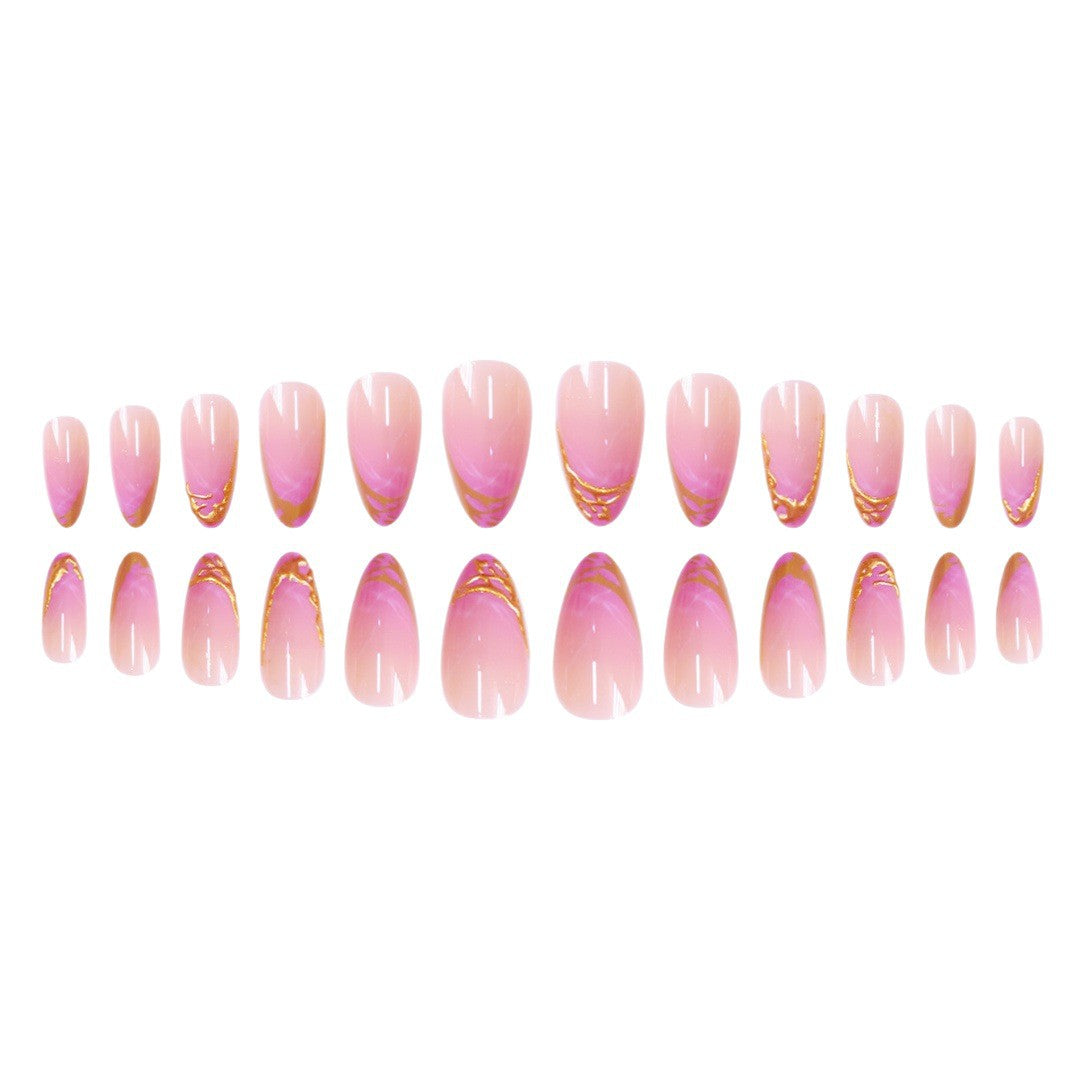Künstlerisches Ombre Stiletto Press-On Nagelset Brehn