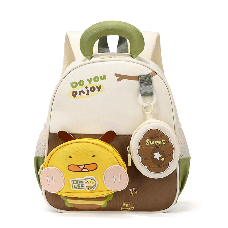 Schulrucksack mit lustigem Charakterdesign für Kinder