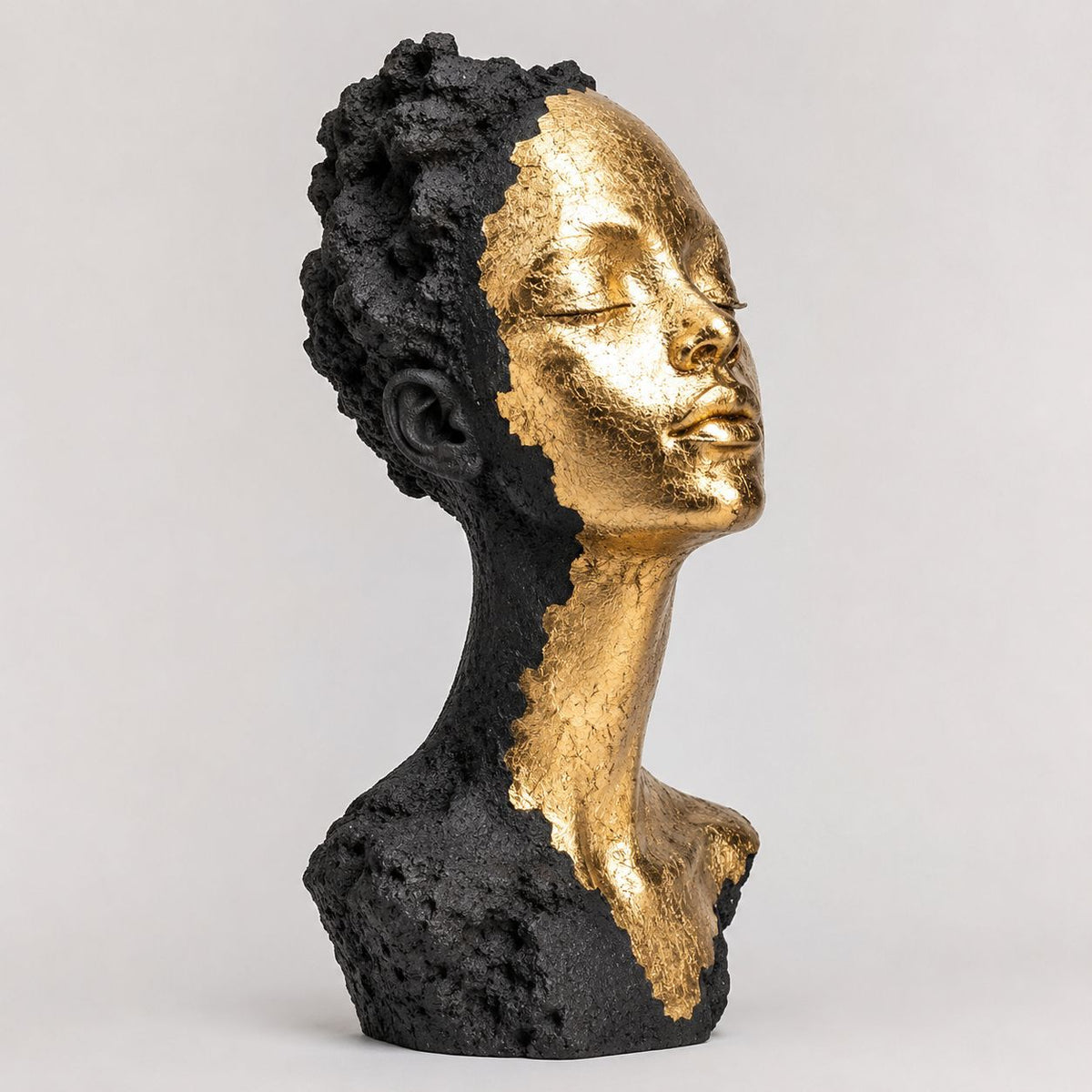 Künstlerische goldene und schwarze dekorative Büste Skulptur