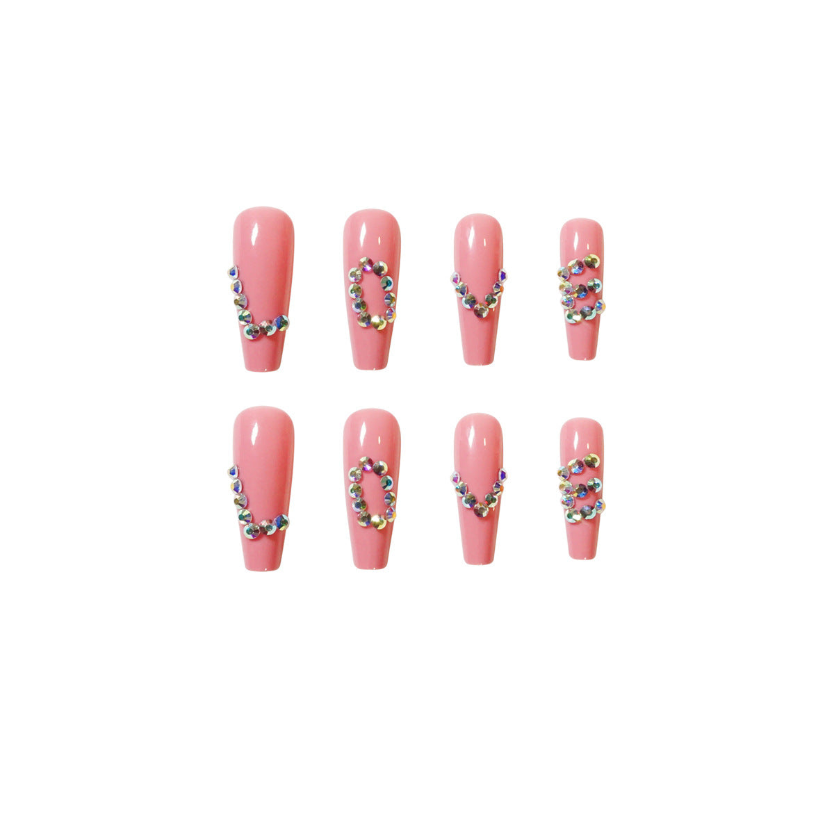Künstliche Nagelverlängerungen mit eleganten Strassverzierungen Brehn