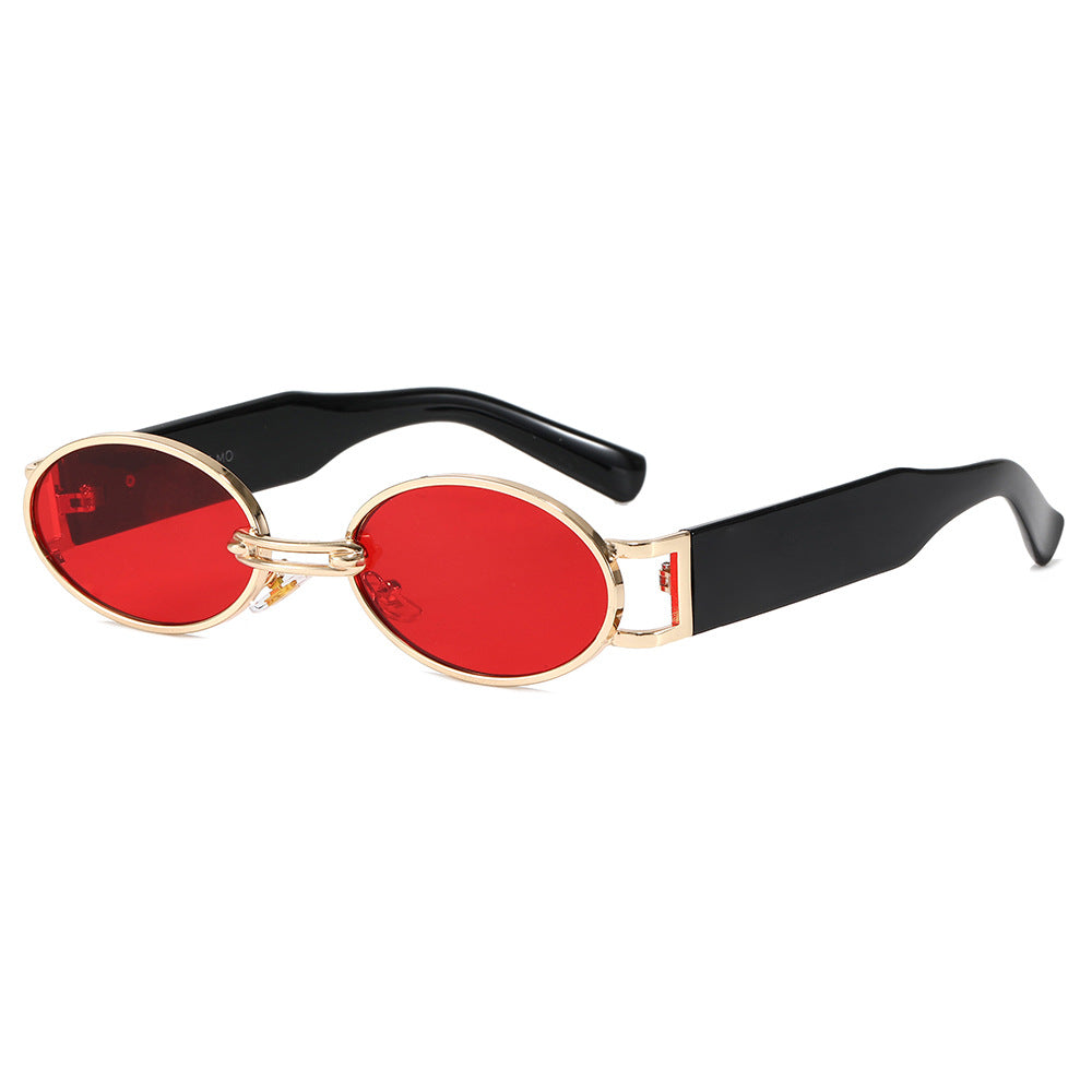 Damen modische rechteckige Sonnenbrille mit exklusivem Metallrahmen Brehn