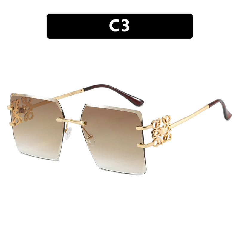 Damen modische Sonnenbrille mit außergewöhnlichem Design und goldenen Akzenten Brehn