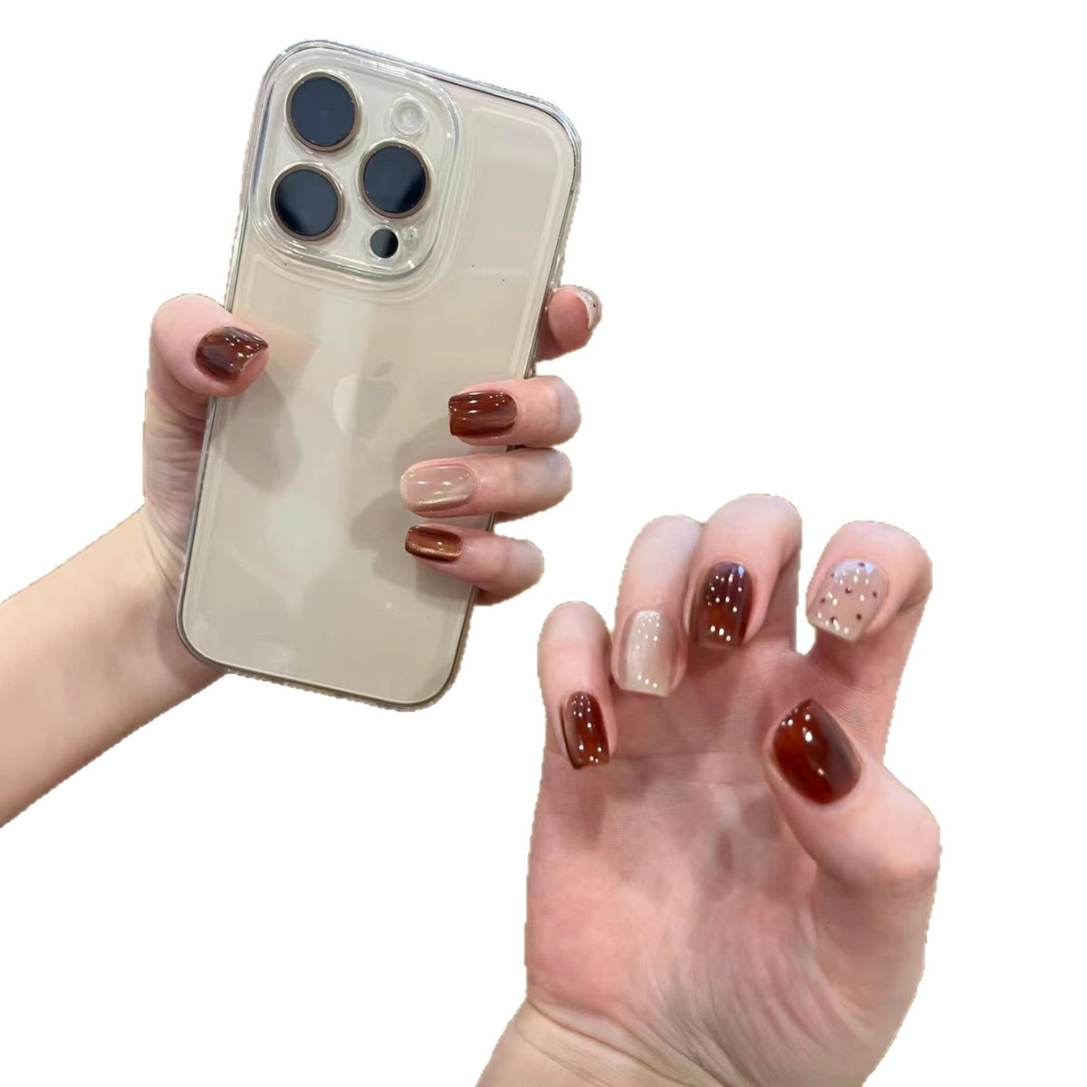 Trendy Glänzendes Press-On Nagelset