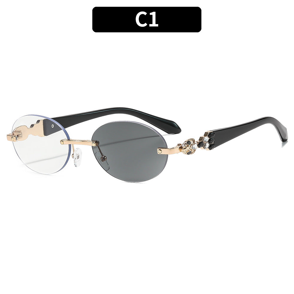Künstlerische Doppel-Objektiv-Ovale Sonnenbrille