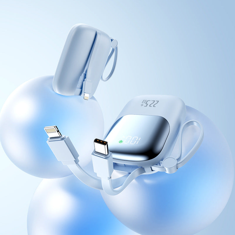 tragbare Schnelllade-Powerbank mit integriertem Kabel Brehn