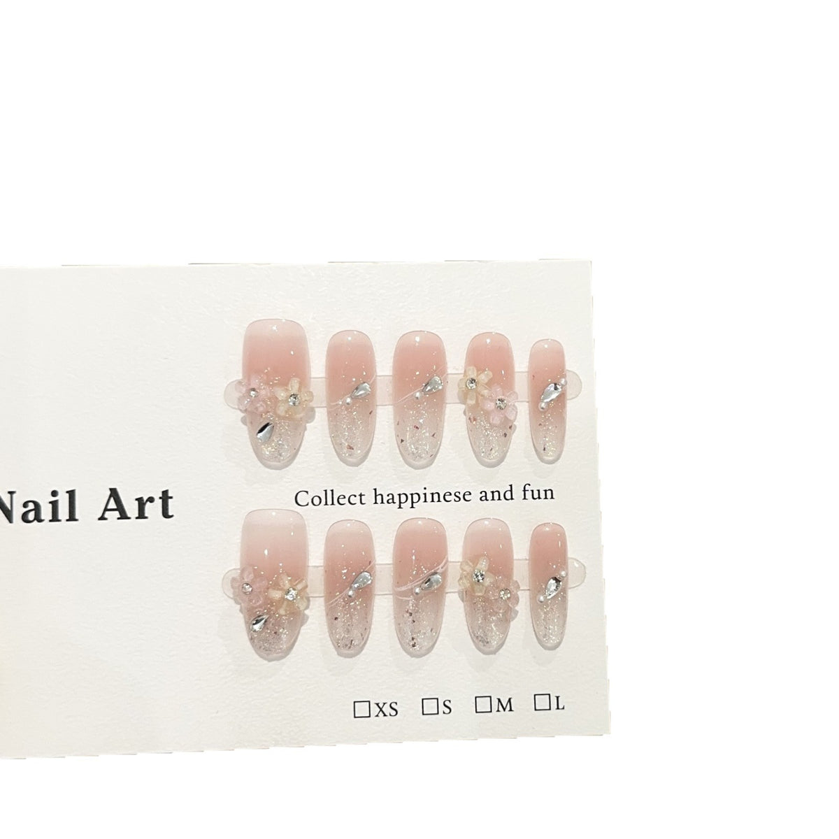Elegantes floral-inspiriertes Press-On-Nagelkunst-Set