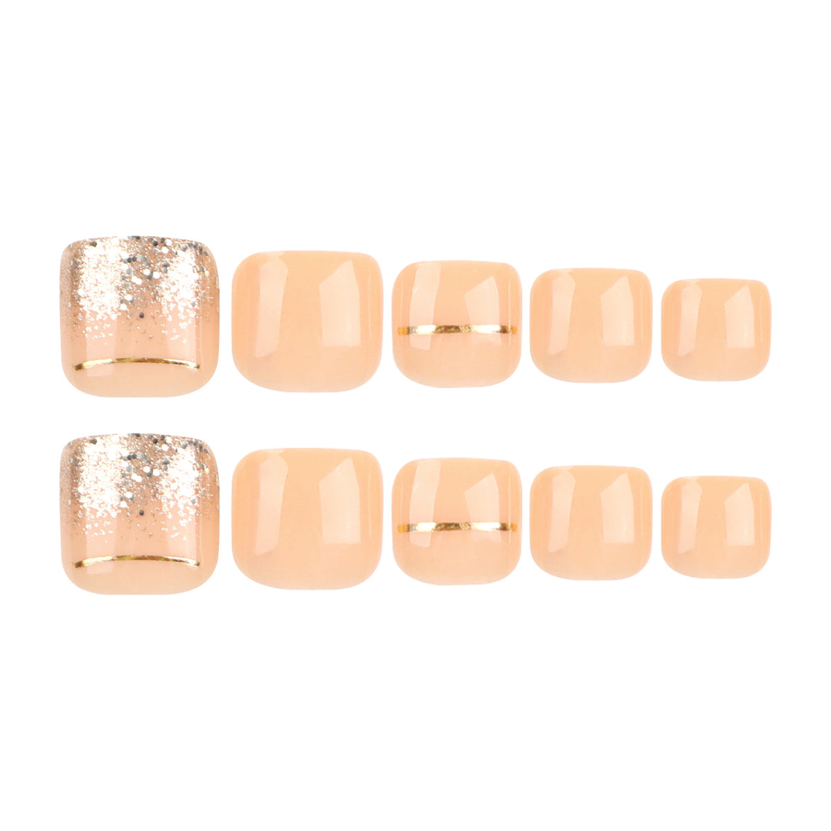 Elegante Kunstvolle Fußnagelkunst mit Glitzer- und Goldakzenten Brehn