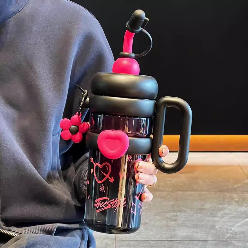 Unisex Trinkflasche mit nachfüllbarem Strohhalm Brehn