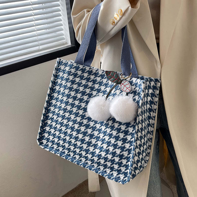 Charmantes Hahnentritt-Muster Tote Bag
