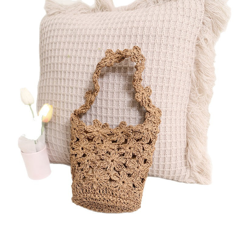 Handgefertigte Makramee-Tasche Im Floralen Design Brehn